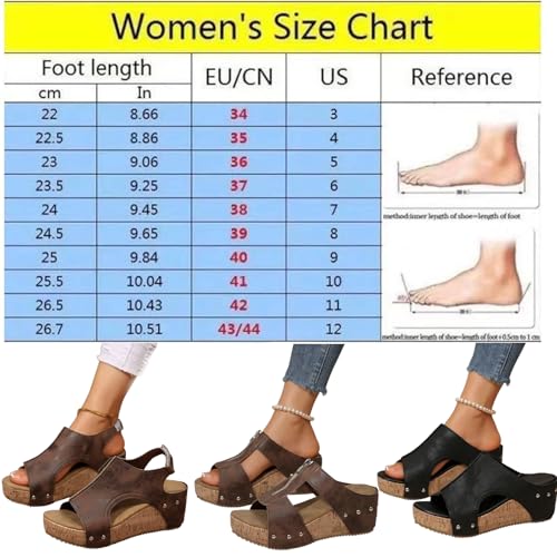 Northend Lumi Stud Wedges Shoes, Women's Thick Sole Comfy Leather Wedge Non-slip Slides, Summer Sandals Cork Sandals2