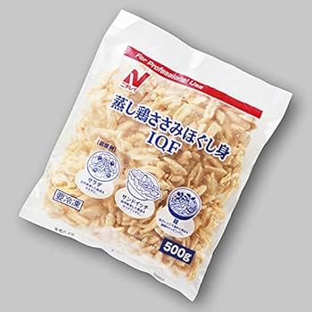 Amazon | ニチレイ 蒸し鶏ささみほぐし身IQF 500g【冷凍
