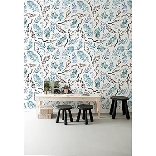 Papier peint intissé branches d'hiver pour masquer les défauts du mur - 2