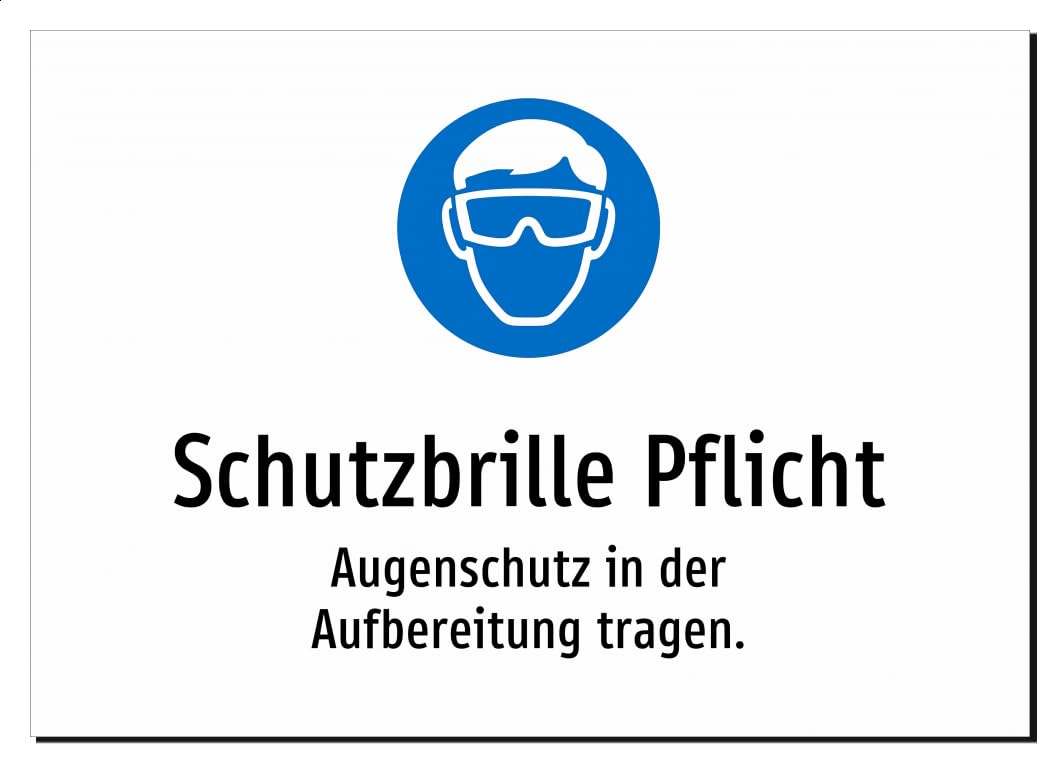 36720-DE-S-13 | Schutzbrille Pflicht - Augenschutz in der Aufbereitung