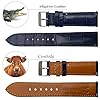 vinacreations Handmade Alligator Leather Watch Band Men Quick Release Premium Crocodile Strap Stingray Ostrich Replacement Silver Buckles 18mm 19mm 20mm 21mm 22mm 24mm, Blue Navy Croc, 21mm, Classic #1