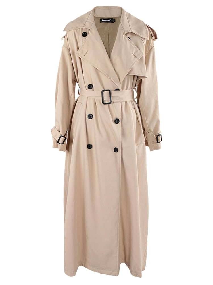 Autumn Long Oversized Flowy Soft Trench Coat for Women Back