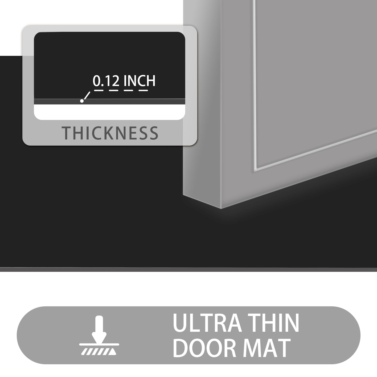 Tapete ultrafino para entrada interior, 1/10 pulgadas, tapete de entrada interior, tapete de entrada con respaldo de goma antideslizante, tapete absorbente y lavable para baño, 30 x 17