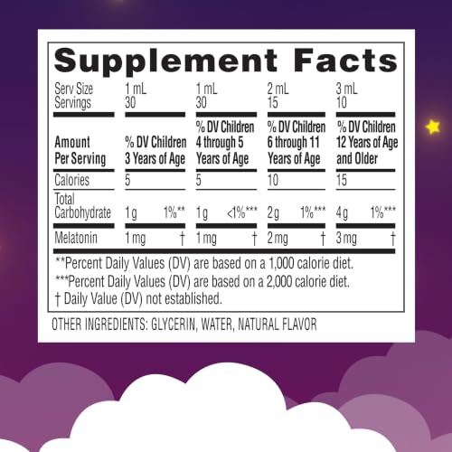 Zarbee's Kids Melatonin Sleep Supplement Liquid, 1mg Melatonin, 1 fl oz - image 4