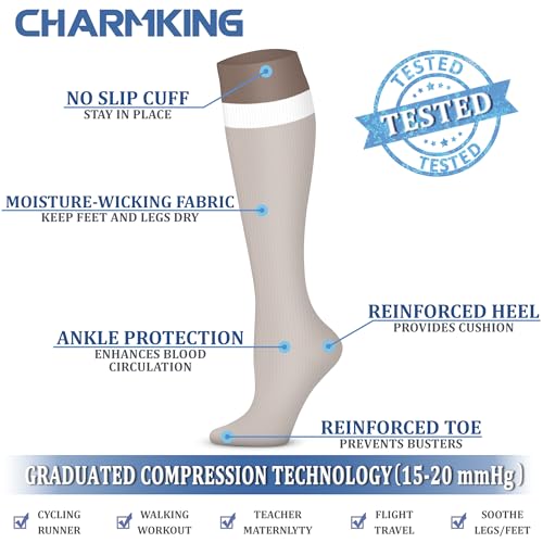 Image of Compression Socks (7 Pairs), 15-20 mmhg is BEST Graduated Athletic & Medical for Men & Women, Running, Flight, Travel, Nurses, Pregnant - Boost Performance, Blood Circulation