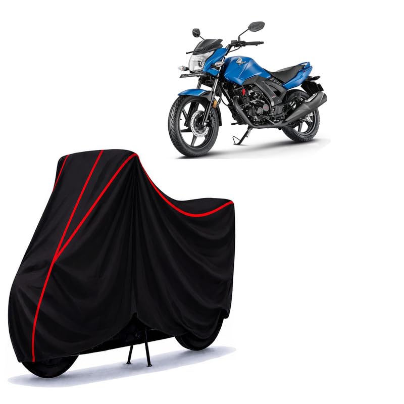 Image of CB Unicorn 160 BS6 Water Resistant Bike Cover for All Motorcycles & Rain | Heavy Duty Taffeta Fabric | UV Protection, Dustproof, Scratchproof | All Weather Two Wheeler Body Cover with Elastic Bottom