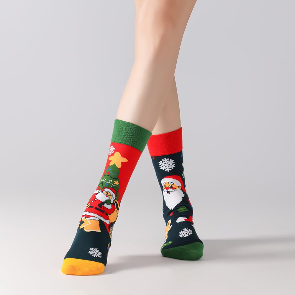 Lustige Socken Für Damen Und Herren Unisex Viele Motive Tier Essen Obst Sport Kunst Aus Baumwolle Geschenk Asymmetrische Muster Links Und Rechts - 5