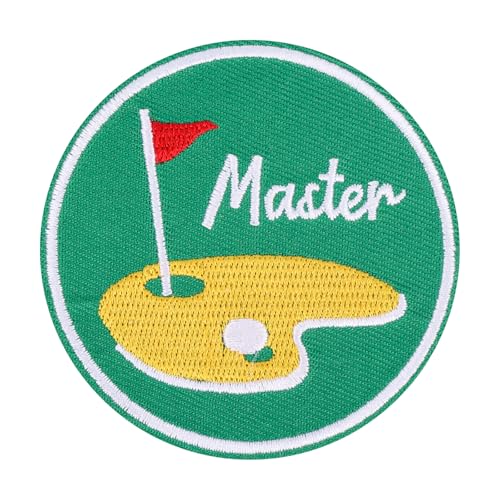 Golf Master Patch, 7,6 x 7,6 cm Golf Aufnäher zum Aufbügeln Golf Aufnäher aus Stoff Sport Aufnäher zum Aufnähen DIY Bestickter Aufnäher zum Aufbügeln für Kleidung Hüte Jeans Taschen