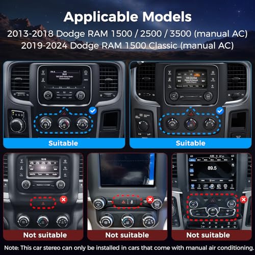 Radio con pantalla QLED 9'' Android 14 para Dodge RAM miniatura 3