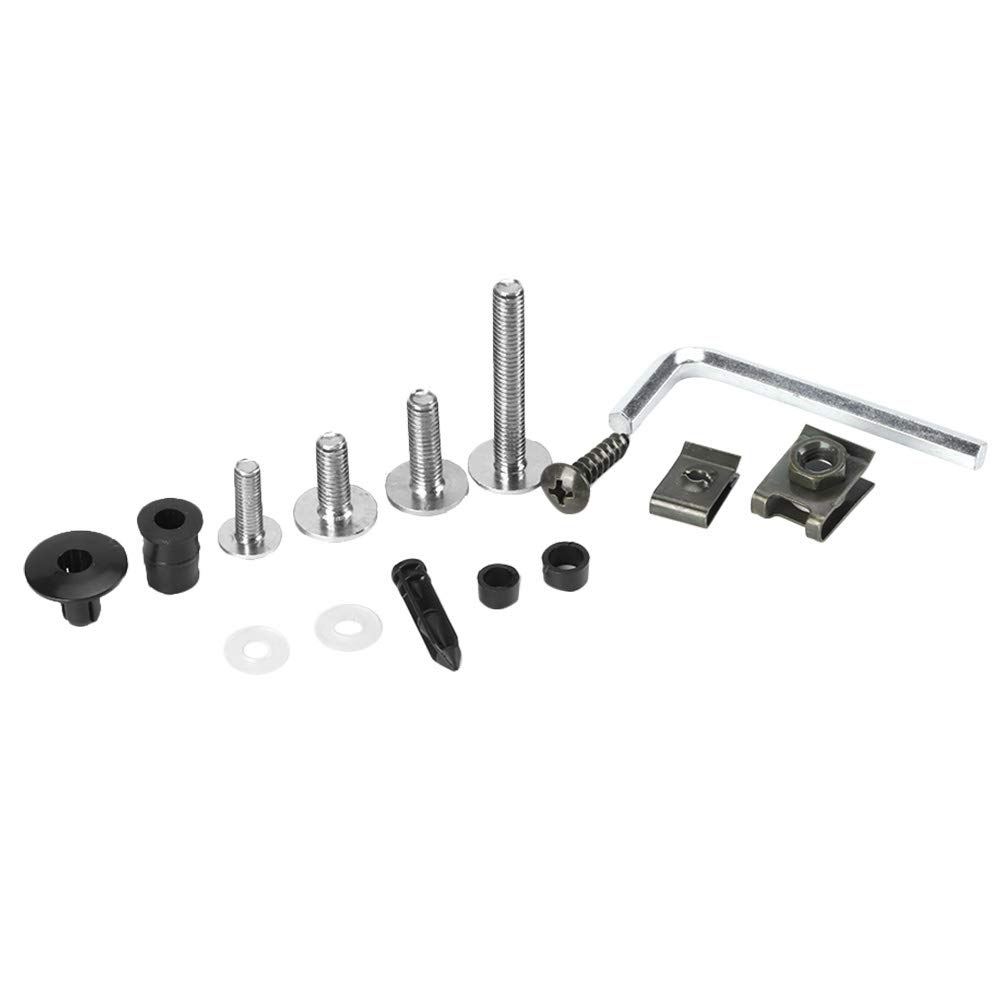 223 Piezas Kit de Pernos de Carenado, Kit de Pernos de Carenado Universal para Motocicleta Tornillos Sujetadores Kits de Montaje de Carrocería Arandelas Tuercas Tornillos Surtido de Clips(Plata)