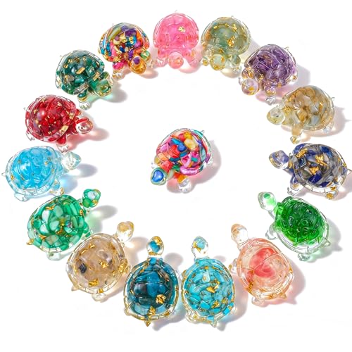 Figuritas miniatura de tortugas en cristal y resina 16 pcs miniatura 1