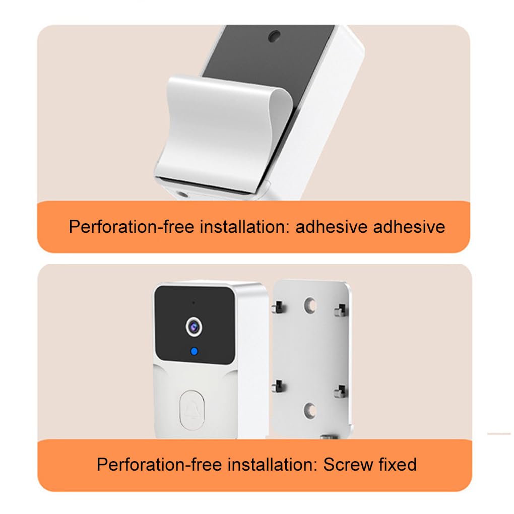 Timbre Visual Inteligente con función de Control Remoto ABS, Timbre con batería y cámara, WiFi, hogar Inteligente inalámbrico, Negro