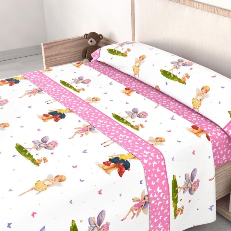 Kimbatex Textil Hogar Tienda Juego de Sábanas Infantiles Roomers Bed Linen. Surtido De Modelos y Tamaños. 50% algodón 50% poliéster. Calidad 30/30 144/Hilos. (Fantasia, Cama 90cm)