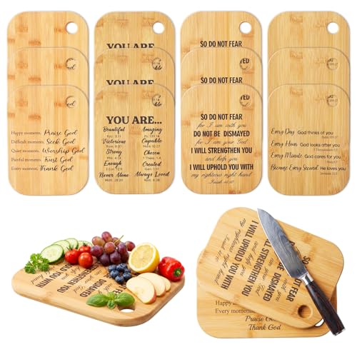 12 Piezas Tabla de Cortar Cristiana en Bambú con Diseño Religioso para Mujeres, 7.8 pulgadas Mini Tabla Charcutería, Regalo Ideal miniatura 1