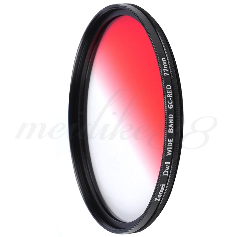 Graduated Screen Red ZOMEI Graduated Color Filters Red Blue Orange Gray ZOMEI 77mm Slim ...