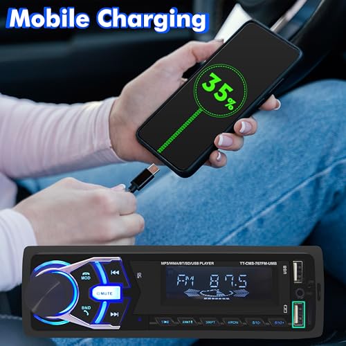 Image of Target TT-CMS-767 FM-UMB Car MP3 Player 200 Watts (4x50 Watts) with Hands-Free Calling /Bluetooth /USB Input /FM Radio /AUX Input /Remote Control /Color LCD Display