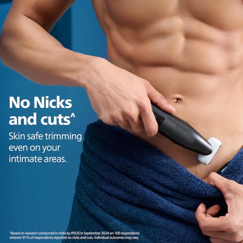 Image of Philips Body Trimmer for Men-Clinically Tested for Sensitive SkinI Patented Pearl Tip & Hypo allergenic foilI Skin Safe GroomingI Trim or Shave Basis Your StyleI ShowerproofI3 Year Warranty-BG3007 /01