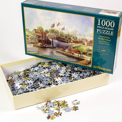 Nauticalia Launch Day Buckler's Hard by David Bell 1,000-piece Puzzle, Multicolor - Image 4