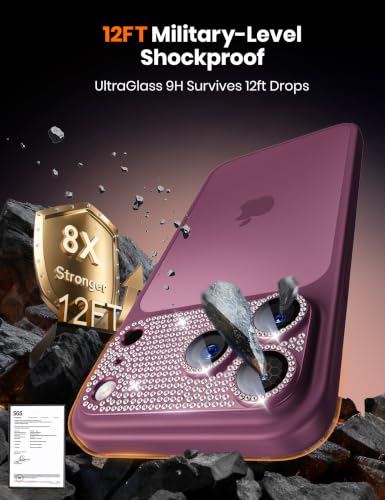 Image of Hoerrye for Phone 18 Pro Max Camera Lens Protector - Bling Diamond
