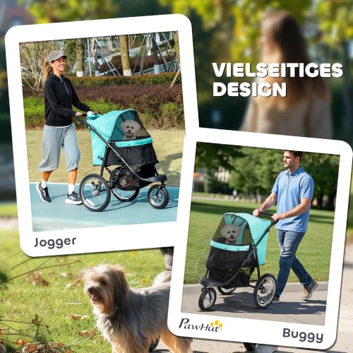 PawHut Hundewagen Jogger Klappbar für Kleine Hunde & Katzen 10 kg Türkis