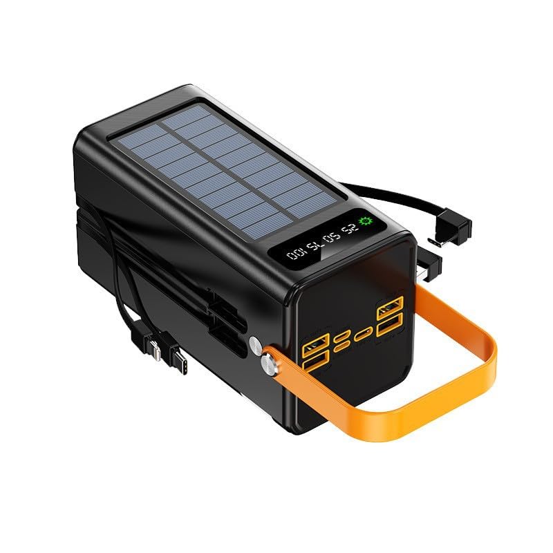 Image of Solar Power Bank PD22.5W Fast Charging Mobile Battery with Cable Large Capacity Backup Charger