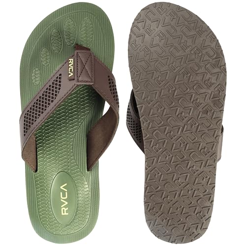 Image of RVCA Perforated T-Bar Sandals - Breathable, Cushioned, and Durable Footwear