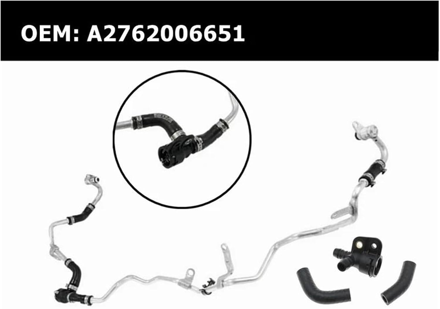 Automotive coolant hose A2762006651 Car Turbocharger Coolant Return Hose Connector For E-CLASS W213