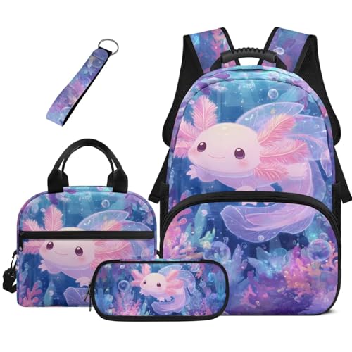 Boîte à déjeuner et sac à dos fille 8-10 ans rose anti-mal de dos avec trousse