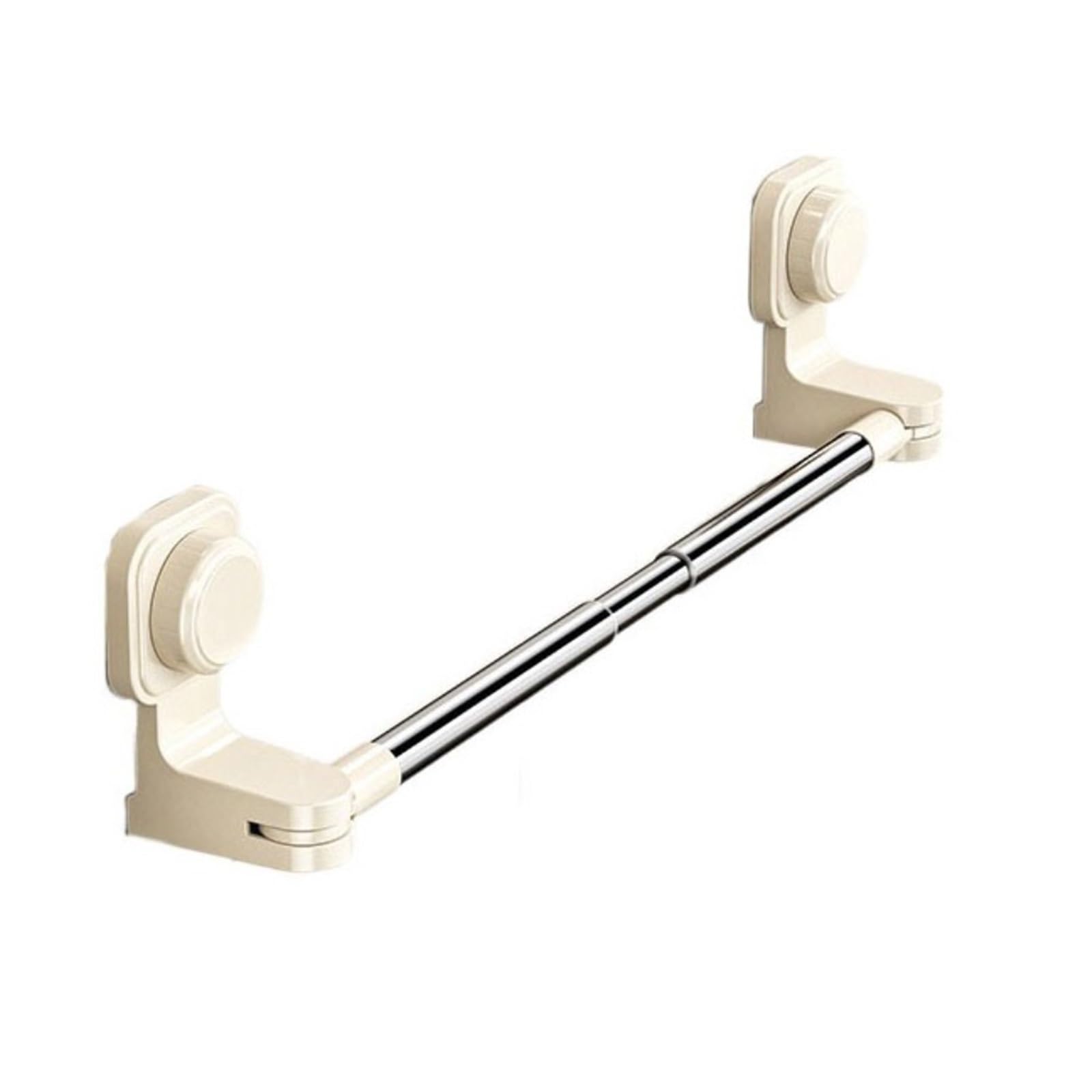 Bathroom towel rail Wall-Mounted Suction Cup Towel Rack Waterproof Strong Retractable Bar Rotatable Large Load Bearing(White)