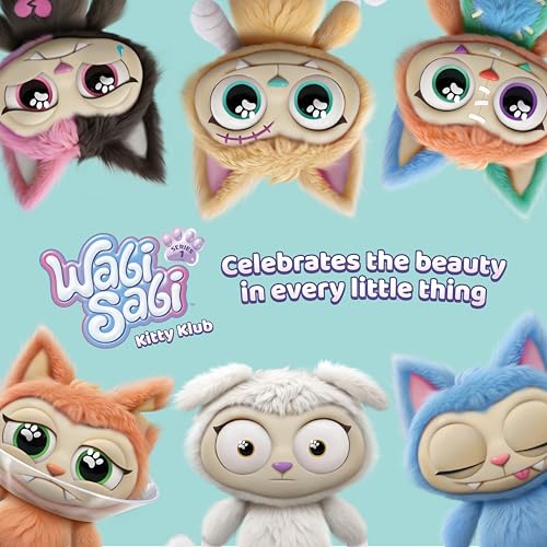 Image of WabiSabi Kitty Club Blind Box by Relatable - Soft, Collectible, Blind Box Figures Plush on a Keychain, for Kids, Teens, and Collectors - Includes 1 Single Mystery Plush