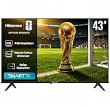 Hisense 43 Inch Full HD VIDAA Smart LED TV, Bezel-Less Design, DTS Virtual X, Built-in Wi-Fi, Black - 43A4K