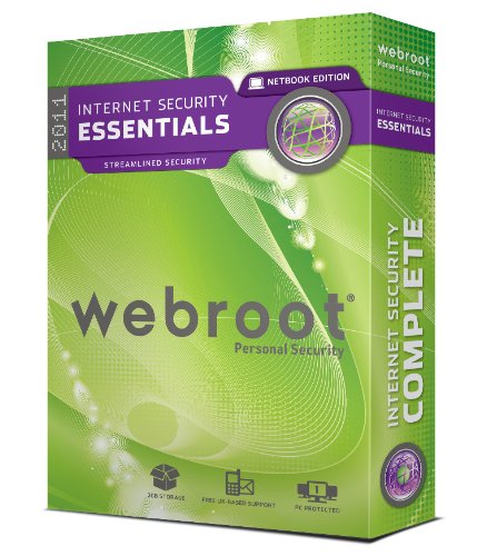 Webroot Internet Security Essentials 2011 Netbook Edition, 1u, RTL, Box - Seguridad y antivirus (1u, RTL, Box, Caja, 1 usuario(s), No específicado, Netbook, 300 MB, 256 MB)