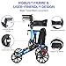 Lightweight Rollator Walker All-Terrain Foldable with seat and Adjustable Height backrest, 300 lbs Capacity, 10