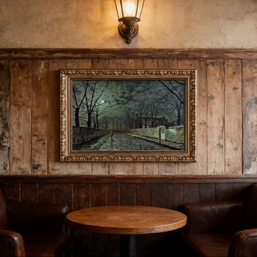 Toile tendue Clair de lune argenté par Grimshaw 50cm