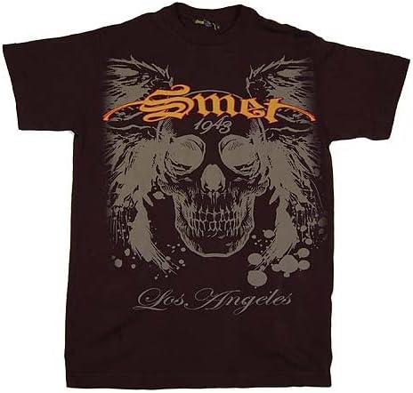 Smet Mens Skull Wings T-Shirt By Christian Audigier, Black Small