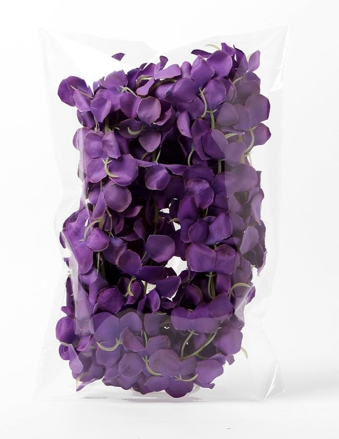 Image of VRB Dec 2 Pcs Artificial Flowers Vine Silk Wisteria Garland Fake Ivy,(6 ft Long) Wedding Decoration Diwali /Ganpati /Christmas Decorations Fake Daisy Floral Vine Silk Hanging Flower for Home (Purple)