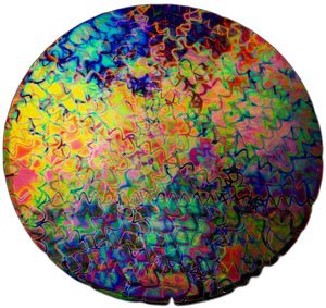 4 inch X 4 inch Dichroic Rainbow Corkscrew On Thin Clear Glass - 90 Coe