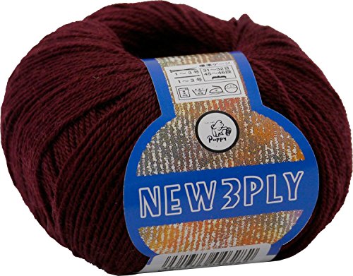 パピー ニュー3PLY 毛糸 合細 Col.328 パープル 系 40g 約215m 10000046
