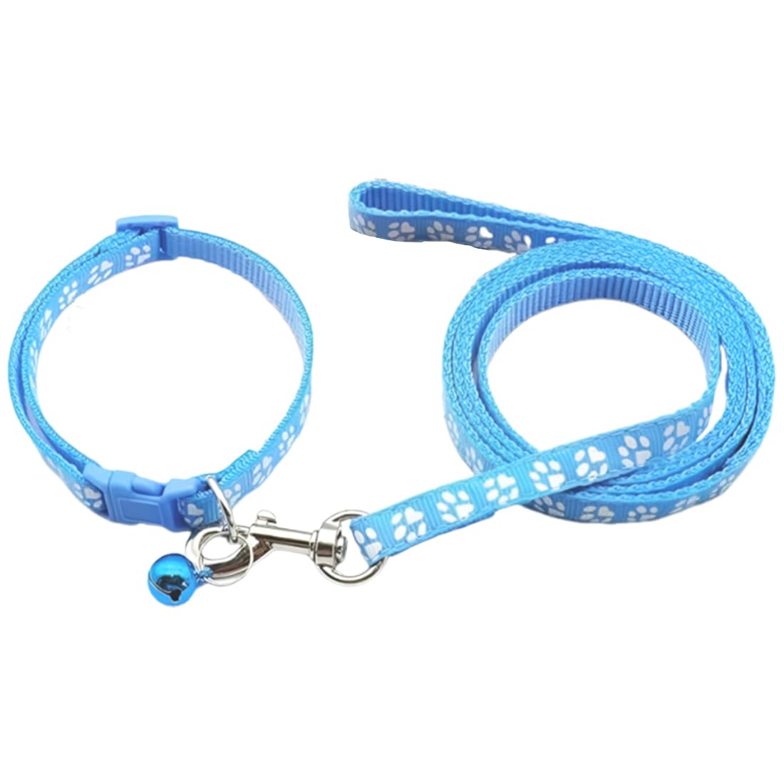Collar y Cuerda Combo Juego, cuello ajustable,Collar Perro, cierre rápido, para mascotas, ajustable Adecuado para perros pequeños(azul,19-32 cm)
