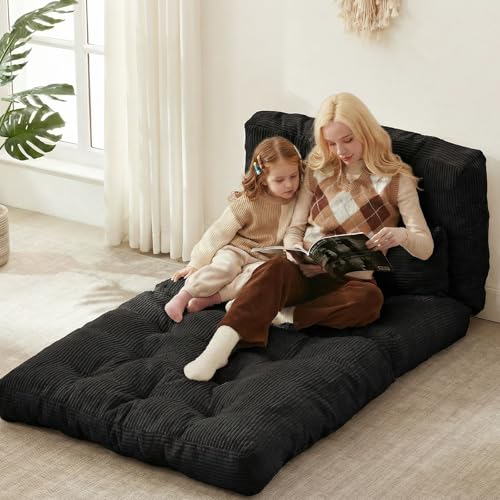 Sofá cama plegable, silla convertible con almohada, colchón plegable con soporte para la espalda, silla plegable portátil, cómoda, sofá de suelo para sala de estar, dormitorio, tamaño individual