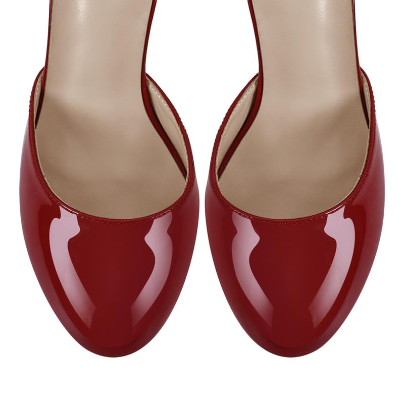 richealnini Sexy Platform Pumps for Women Stiletto High Heels Buckle Ankle Heels3