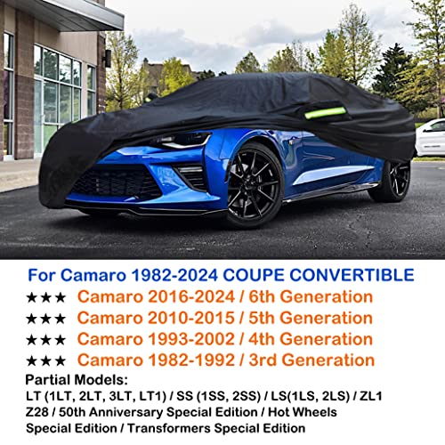 Image of Upgraded Waterproof Car Cover Compatible with Chevrolet Camaro 2026-1982, All Weather Rain Snow Sun UV Car Covers with Cotton Lining for Camaro Coupe Convertible, Heavy Duty Outdoor Covers