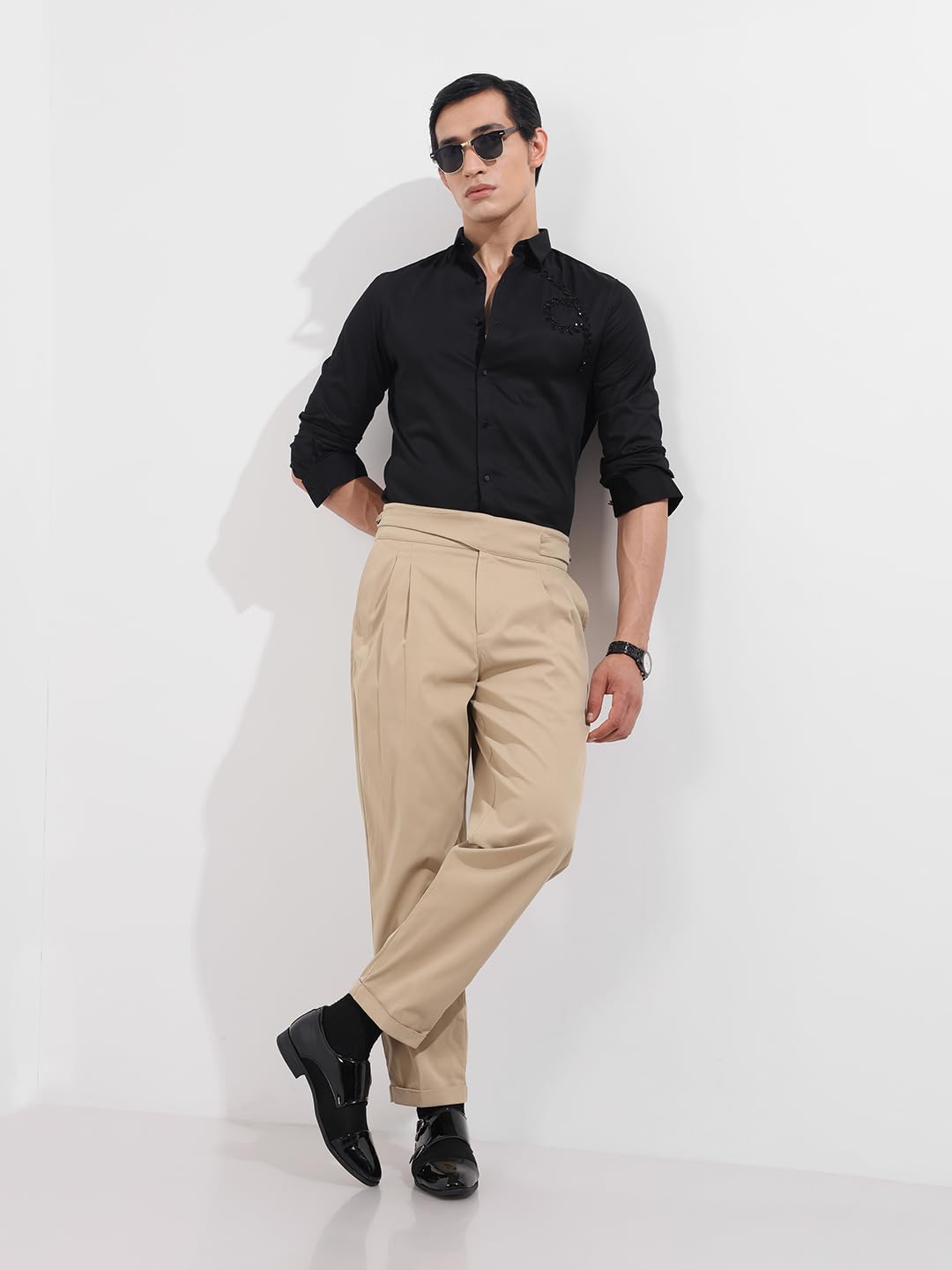 The Indian Garage Co Camicia da festa a maniche lunghe con colletto cutaway impreziosito slim fit da uomo