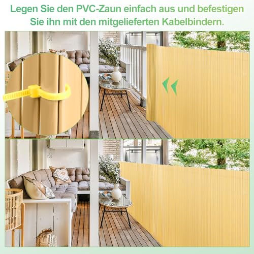 Crea zonas de bambú íntimas usando el panel de PVC de 90x900 cm 6