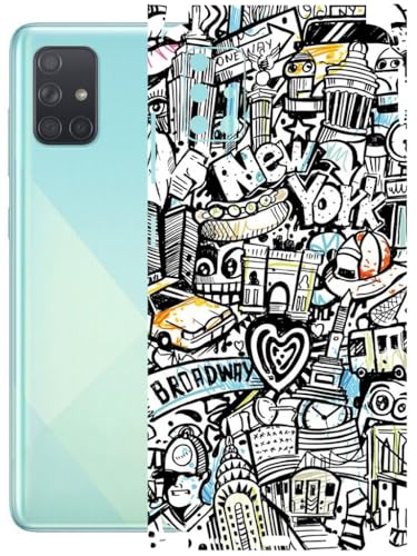 Image of AtOdds - Full Body Back Screen Guard Protector Film - Lamination Wrap Skin Sticker Compatible with Samsung Galaxy A51 | Scratchproof Matte Finish (Graffiti 26)