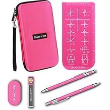 Guerrilla Hard Travel Case for TI-83 Plus, TI-84 Plus, TI-84 Plus Color Edition, TI-89 Titanium, TI-Nspire CX&CX CAS, HP50G Graphing Calculators + Guerrillas Essential Calculator Accessory Kit, Pink