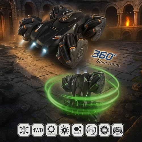 Image of The Flyers Bay 4X4 Remote Control Drift Stunt Car 4WD Racing RC Car 360 Rotating Dual Sided Climbing High-Speed Tumbling Cross-Country Battle Off Road Rechargeable Adults Boy Girl (Drift Stunt CAR)