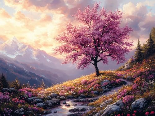 Diamond Painting Arbre XL 130x100cm Paysage DIY avec Broderie Diamant Modèle 888