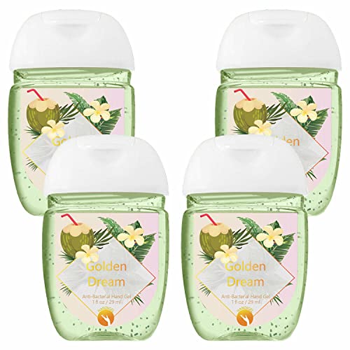 HandiGel Pocket Size Hand Sanitizers Antibacterial Gel, 29ml (4x Golden dream)