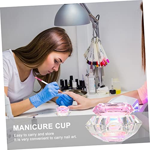 Recipiente hexagonal de cristal para arte en uñas miniatura 7
